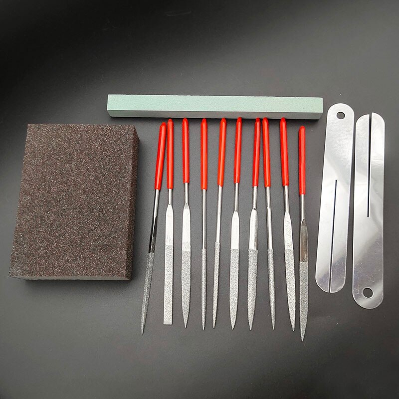 Acoustic Electric Guitar Ukulele Fret Repair Tool Kit Fret Crowning File Polish Took Winder Fret Ruler String Cutter Guitar Part: Kit B