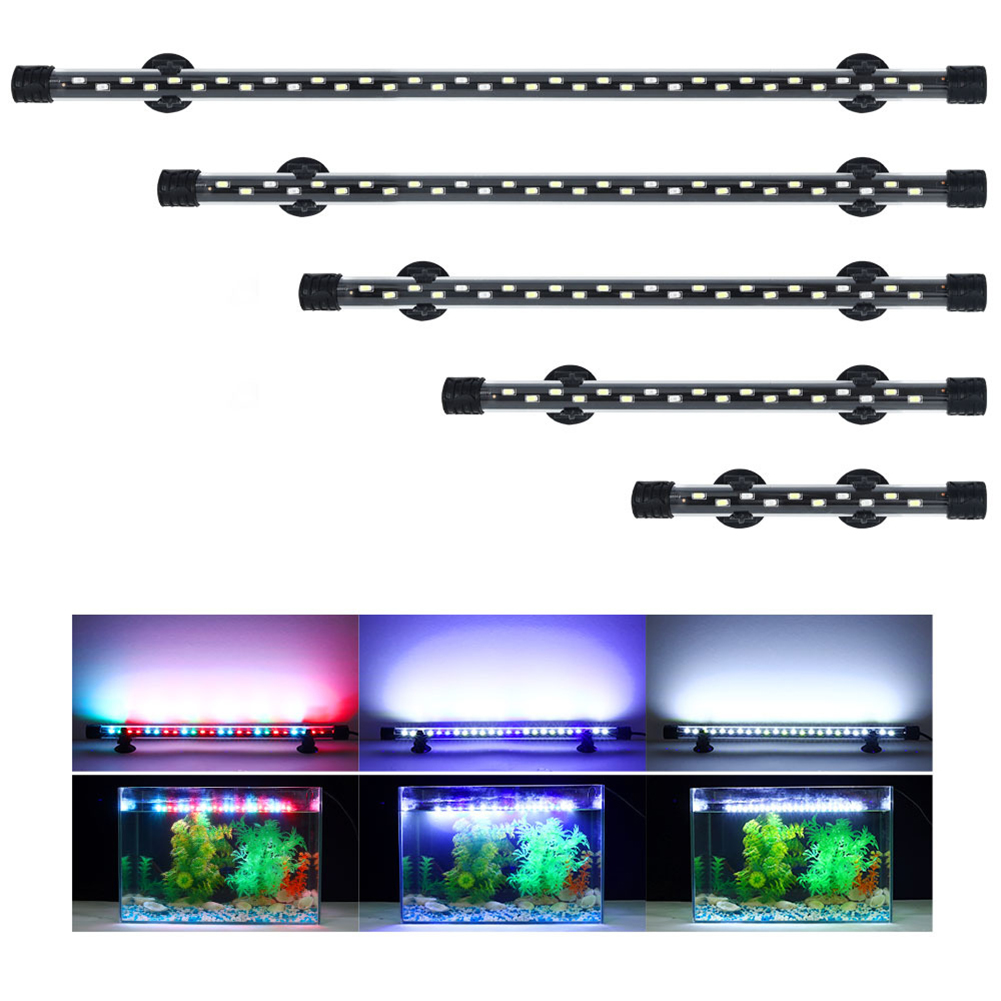 Aquarium Blue White Light Fish Tank Submersible Lamp Waterproof Underwater LED Plant Lamp Aquarium Lighting Accessories