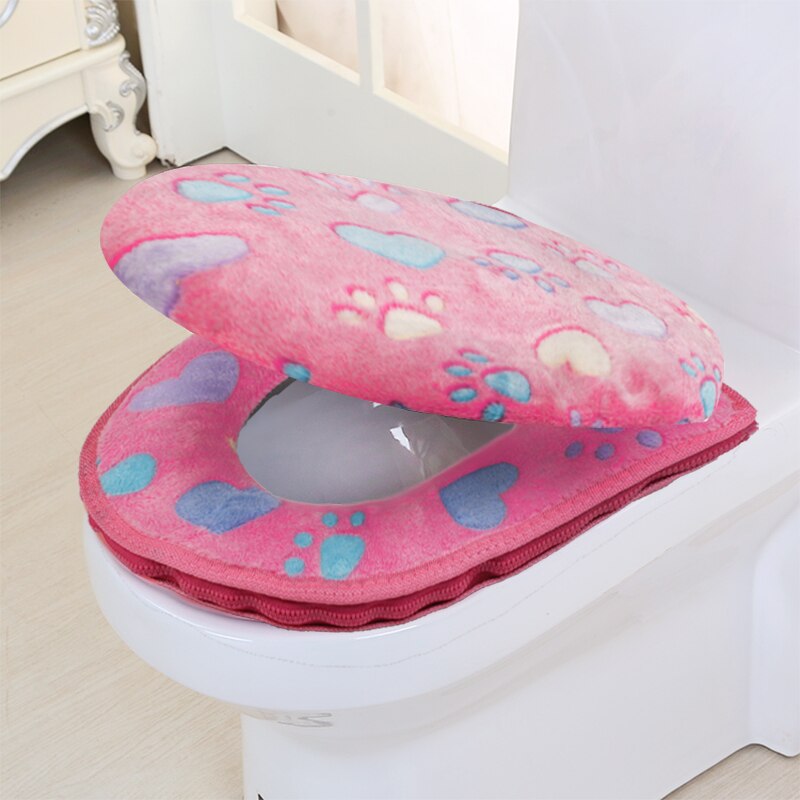 Schlecht-accessoires Winter Toilettensitzabdeckung warm Abdeckung Wc-sitz Baumwolle Linter Reiseset Badematten Toilette