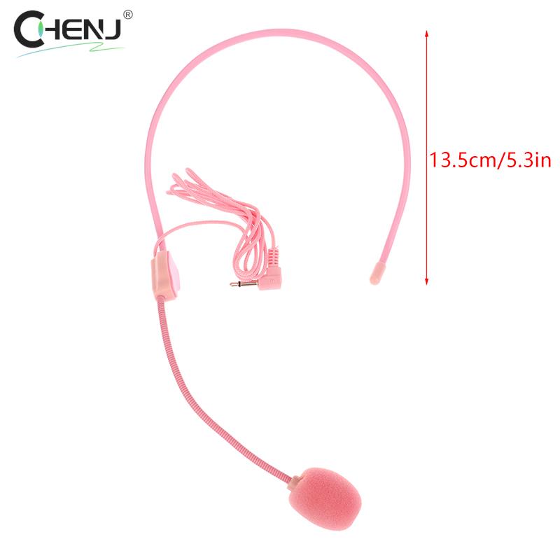 1 stücke 3,5mm kopf getragenes kabel gebundenes Mikrofon Headset rosa Sprach verstärker Lautsprecher klares Klang mikrofon für Konferenz führer Sprach lehrer: Default Title