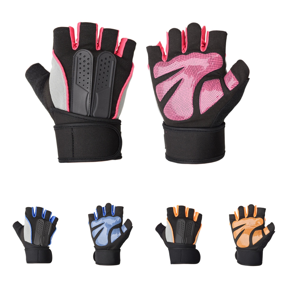 Guantes de entrenamiento para gimnasio para hombre y mujer, guantes de medio dedo para ejercicio físico, antideslizantes, para levantamiento de pesas, transpirables