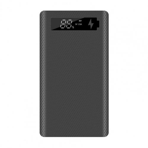 Selbstbau-powerbank-gehäuse ohne schweißen, 6 stück , 18650 akkus, typ-c-/micro-usb-anschluss, lcd-bildschirm, powerbank-gehäuse  (m6): Schwarz