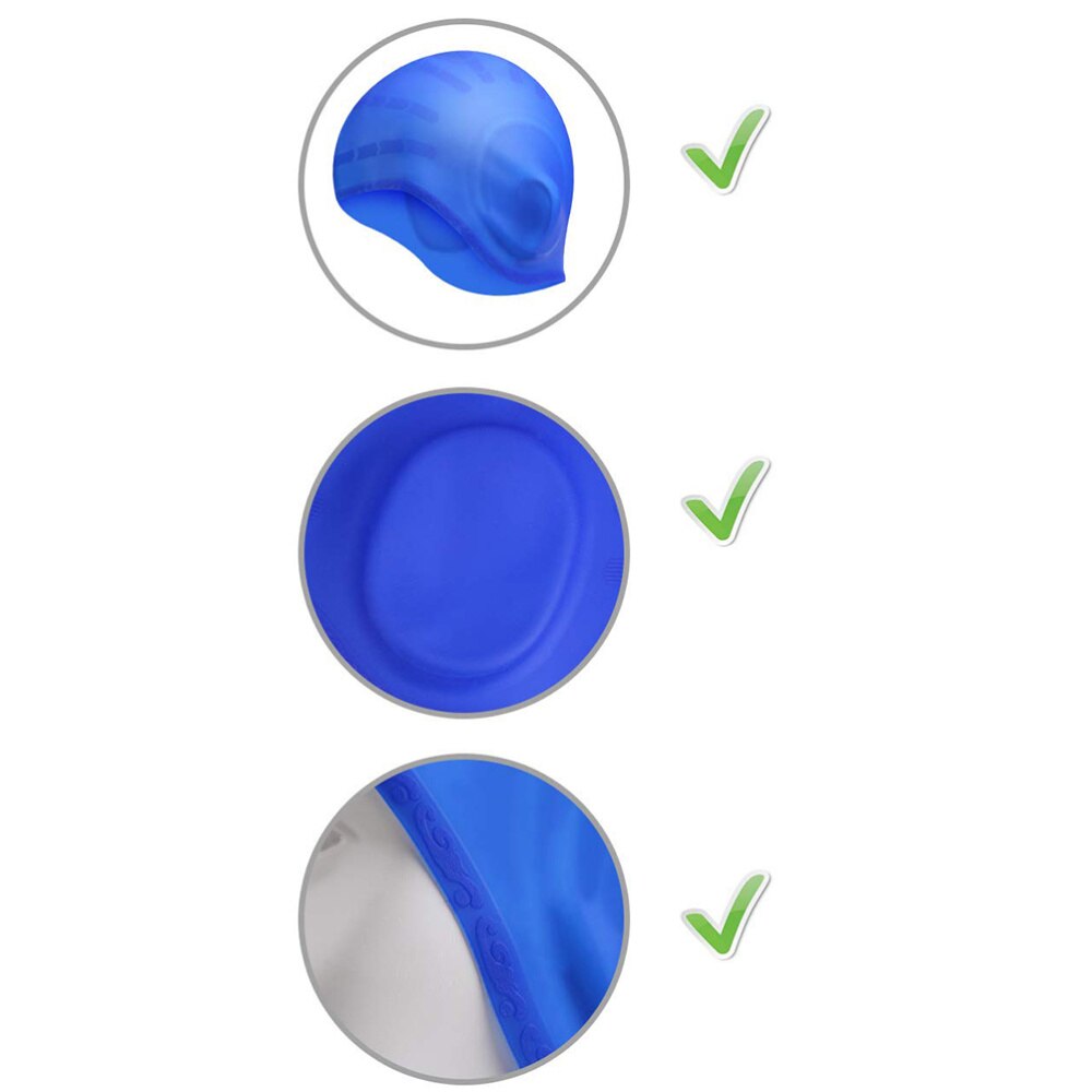 2pcs Silicone Swimming Cap Waterproof Swimming Hat Sports Elastic Swimming Hat Ear Protection Swimming Head Accessory for Adult
