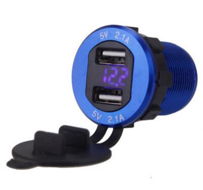 2.1A With Voltmeter Wire In-Line 10A Fuse Dual USB... – Grandado