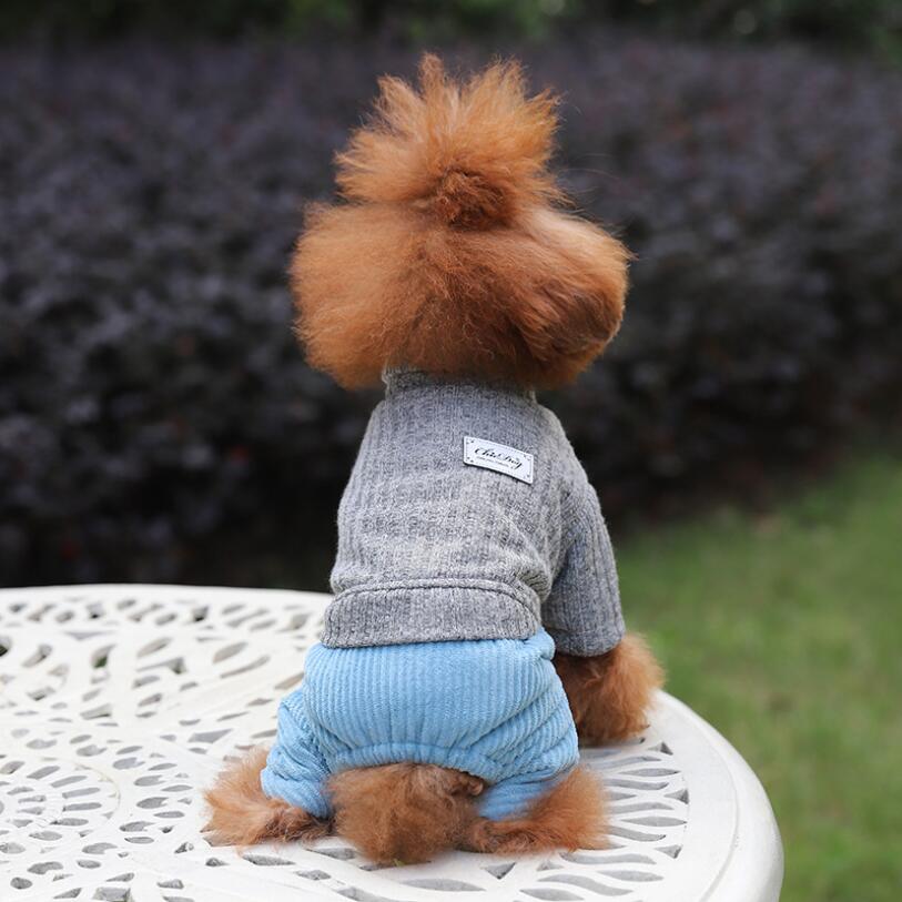 Overall för hundar tröja topp varm hund outfit teddy chihuahua manchester byxor hundkläder 3 färger xs sml  xl 2xl
