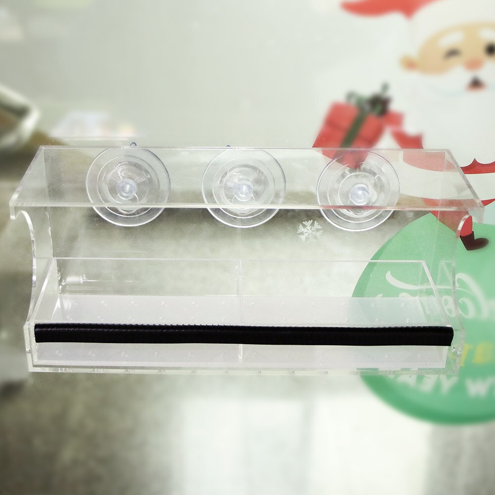 Bird Feeder Acrylic Transparent Window Viewing Bird Feeders House Birdhouse Pet Water Feeder Suction Cup Mount House Type Feeder