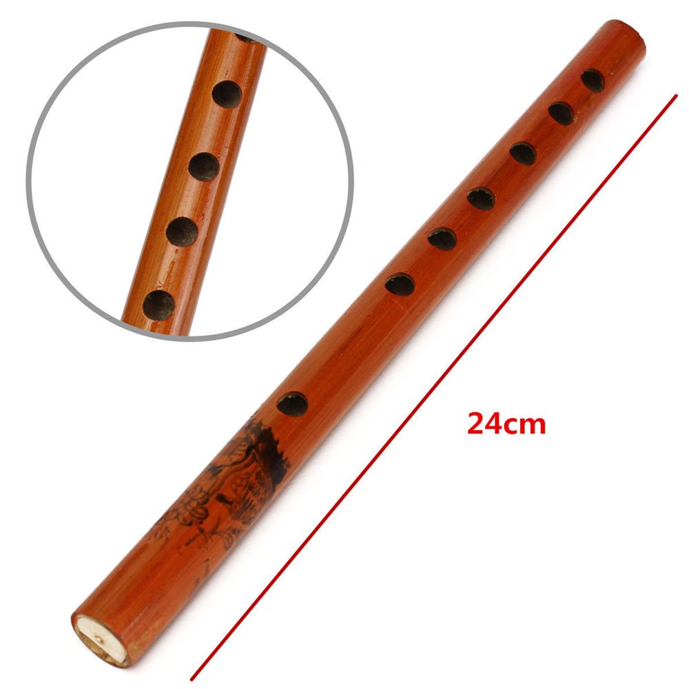 1Pcs Bamboe Handgemaakte Creatieve 6-Gat Hout Kleur Muzikale Klarinet Chinese Traditionele Fluit Student Kinderen Instrumenten