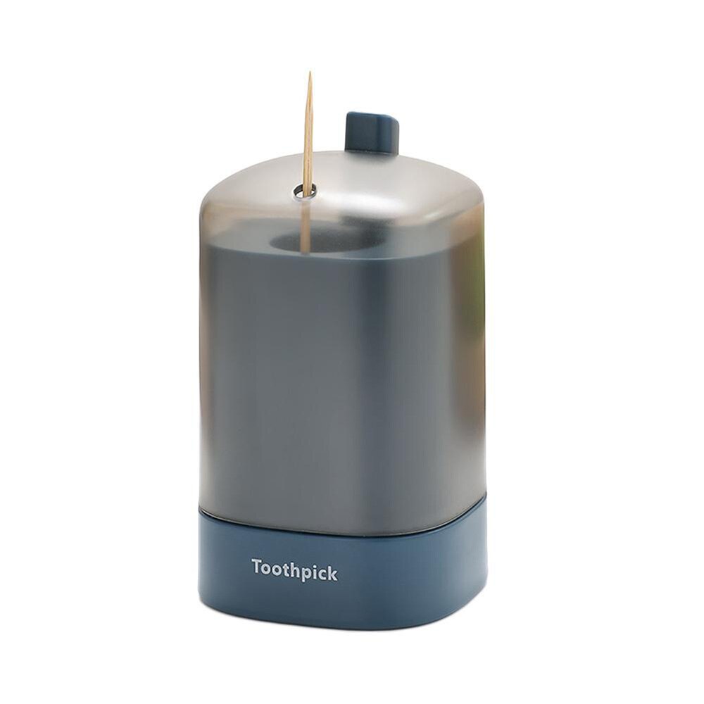 1pc Automatic Pop-Up Toothpick Box Holder Container Portable Toothpick Dispenser Storage Box Swab Organizer Table Decoration: blue