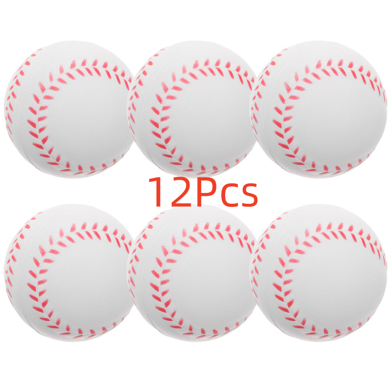 12pcs PU Baseball Soft Sponge Ball Toy Outdoor Sport Practice Trainning Base Ball Kids Decompression Indoor Outdoor Toy Ball: Default Title