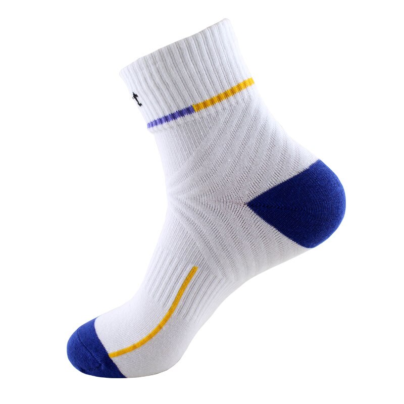Efterår / vinter 5 par / parti mænds sokker udendørs sports basketball sokker i sokkerne: Hvid med blå