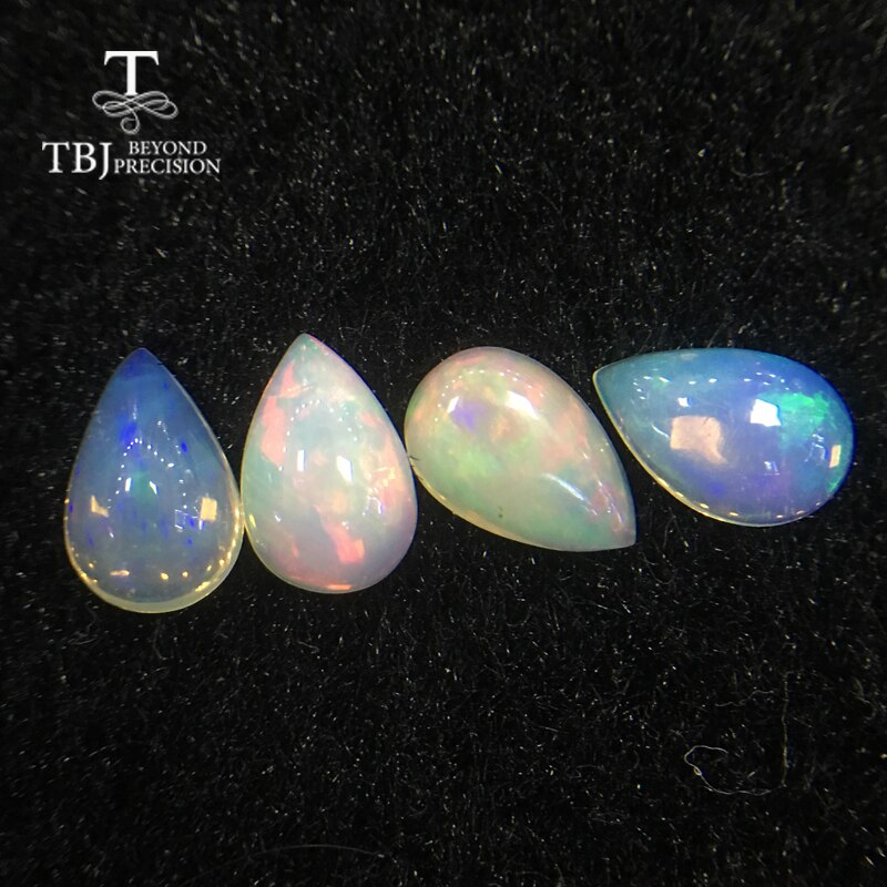 Tbj Natürliche äthiopischen bunte Opal Birne6 * 9 mm 2 stücke oben natürliche wertvolle verlieren edelsteine für 925 Sterling silber schmuck