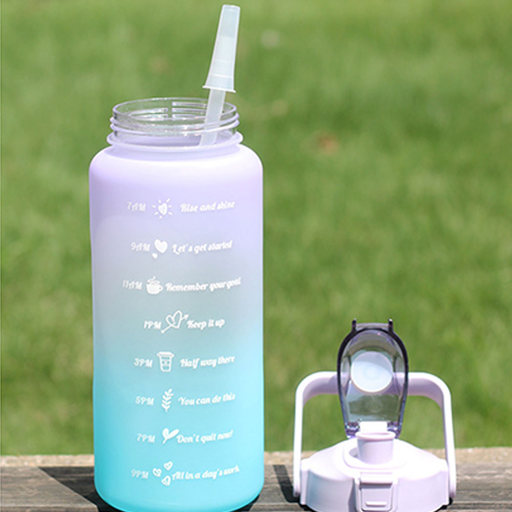 Butelka wody 2L o dużej pojemności zdatność trening plastikowy kubek odkryty kemping butelka robić picia wody gradient sportowy kubek na wodę