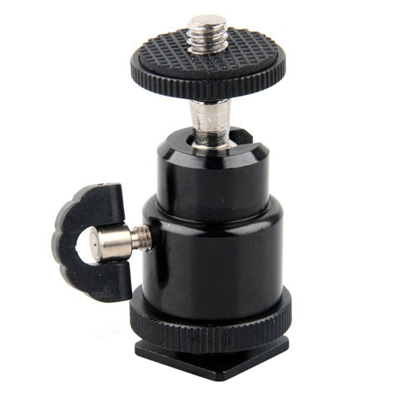 1 Pcs Mini Ball Head 1/4 Inch Mount with Flash Shoe & 2 Pcs Shoe Screw Mount Adapter Dslr Tripod Screw Adapter
