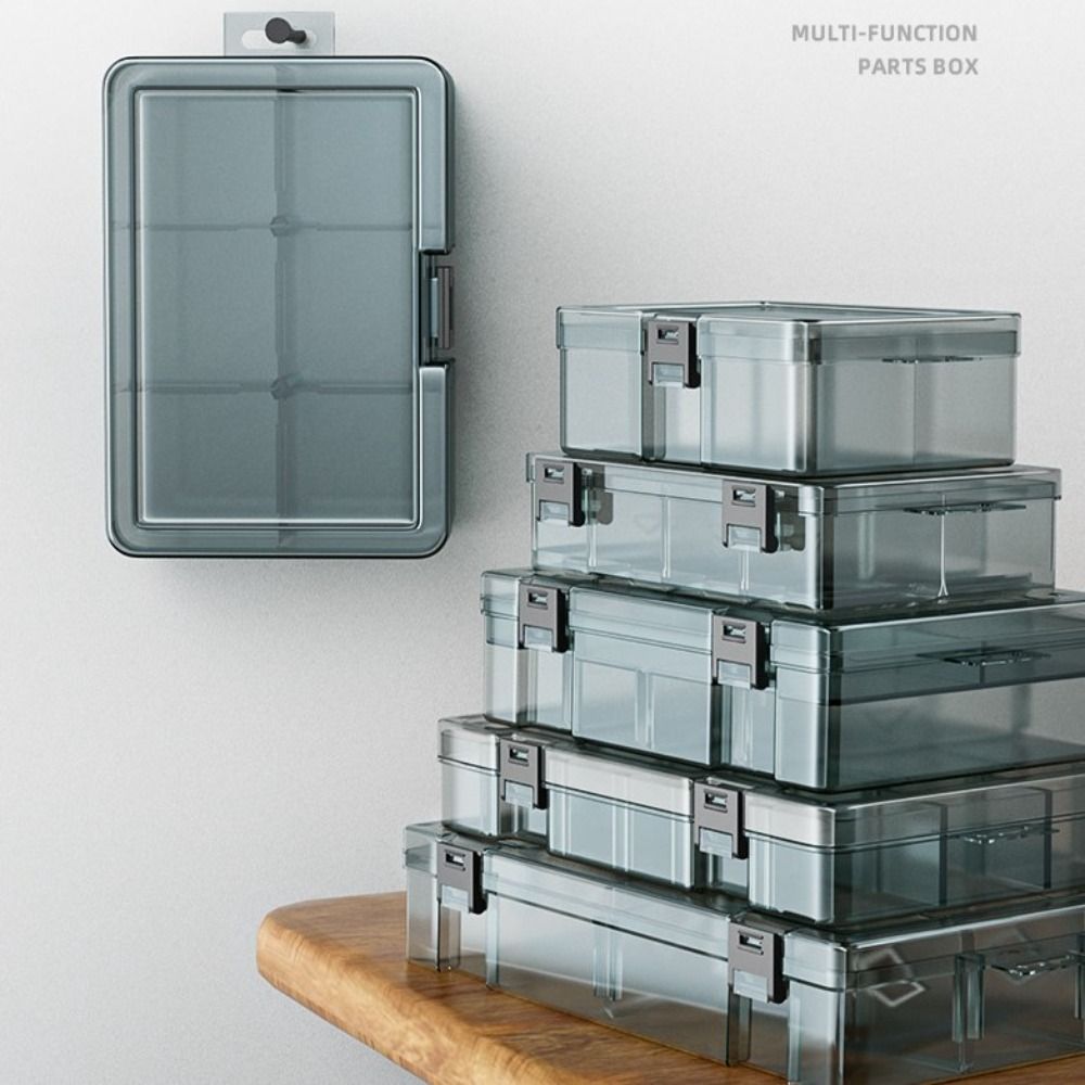 Verdickte Kunststoff Werkzeug Teile Kasten Bohrer Zubehör transparent Werkzeug Klassifizierung fallen Multifunktions Abnehmbare Gitter