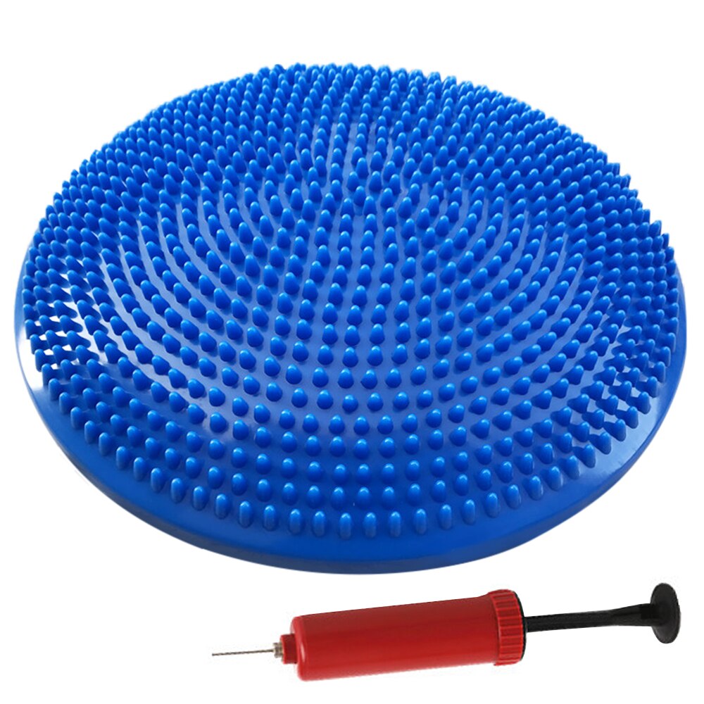 33CM Yoga Balance Disc Inflatable Stability Wobble Cushion Free Hand Pump PVC Anti-slip for Adults and Kids Improve Balance: Blue