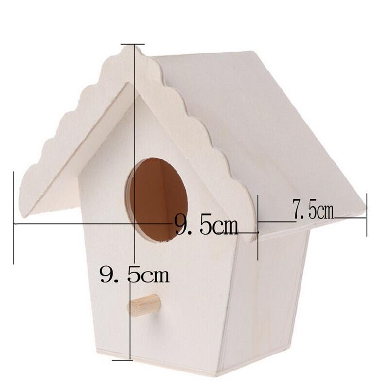 Mini Jaula de madera para pájaros colgante para exteriores caja de pajarera jaulas para pájaros de jardín decoración de patio para el hogar productos para pájaros nido de loros de madera