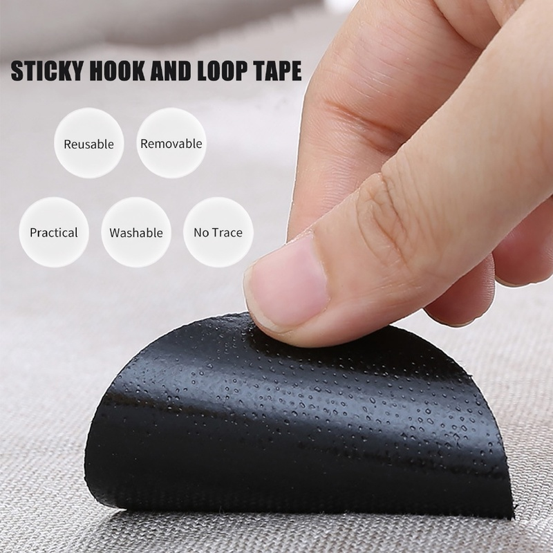 10 Stuks Dubbelzijdig Vaste Magic Sticky Ronde Zelfklevende Haak Lus Pads Non-Slip Houder Voor Sofa laken Tapijt Tafelkleed