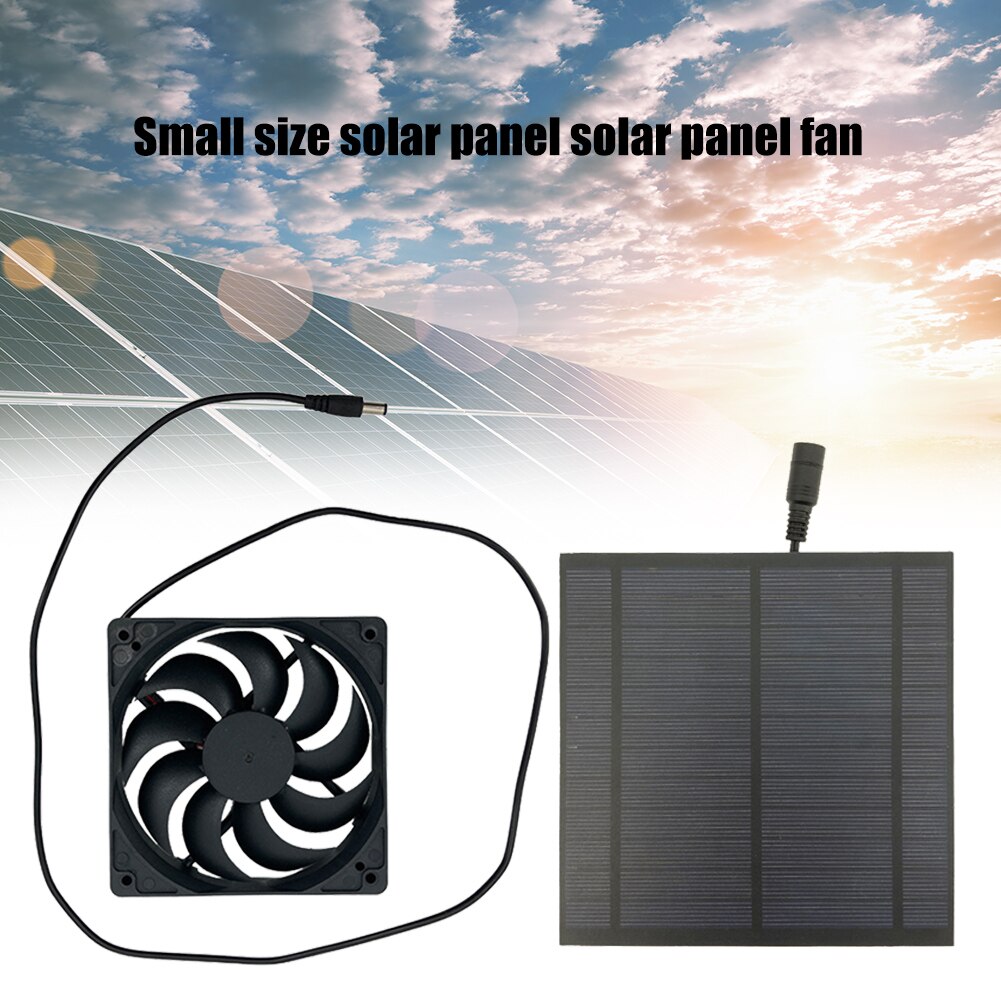 Portable 5W 6V Outdoor Exhaust Fan Air Extractor Mini Solar Panel Powered Ventilator Fan for Dog Chicken Pet House Greenhouse