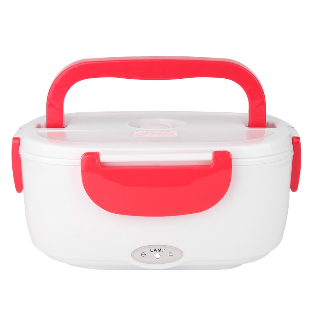 110V Electric Heated Lunch Box 2 in 1 Electric Heating Lunch Box for Home Car Portable Food Heater Rice Container: Red