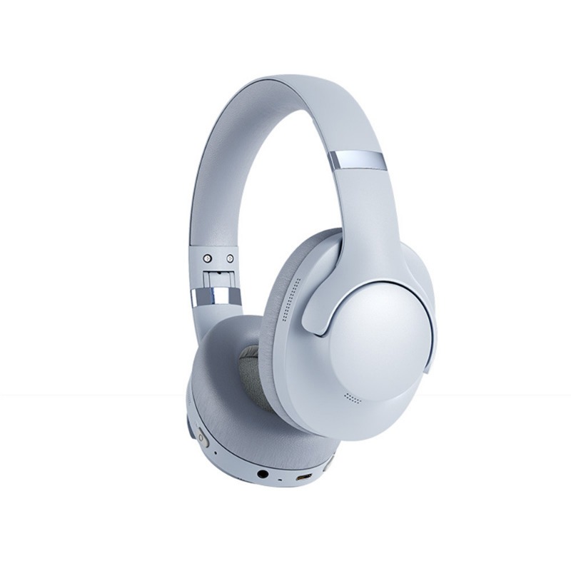 2025 novos fones de ouvido Bluetooth sem fio montados na cabeça com alta qualidade de som e fones de ouvido estéreo de redução de ruído ativo: Azul