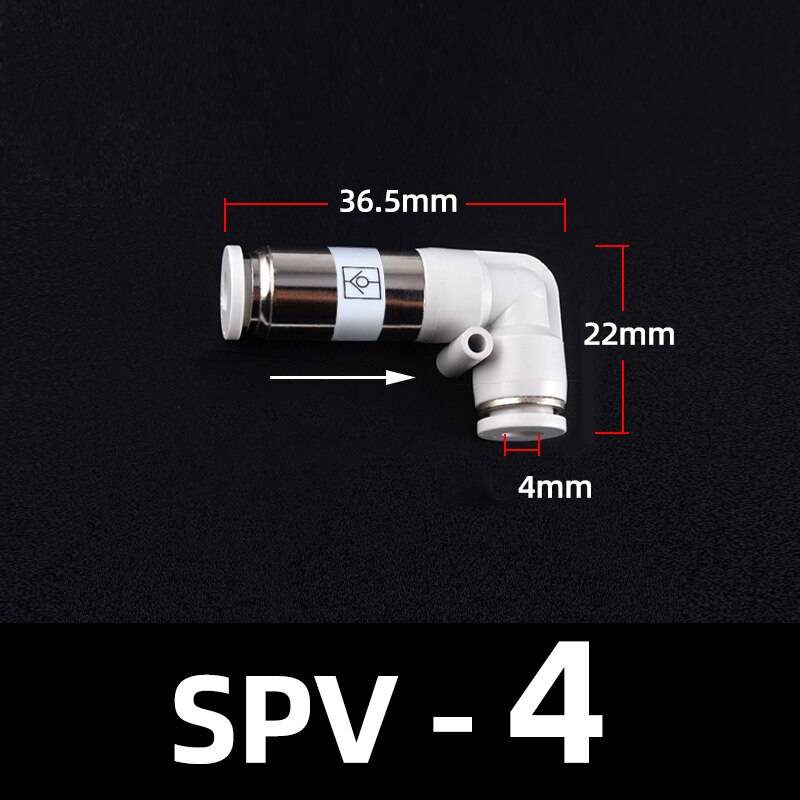 Air Pneumatic Check Valve One Way Non-return Valve Hose Tube One Touch Qucik Fitting Connector Coupling: SPV-4