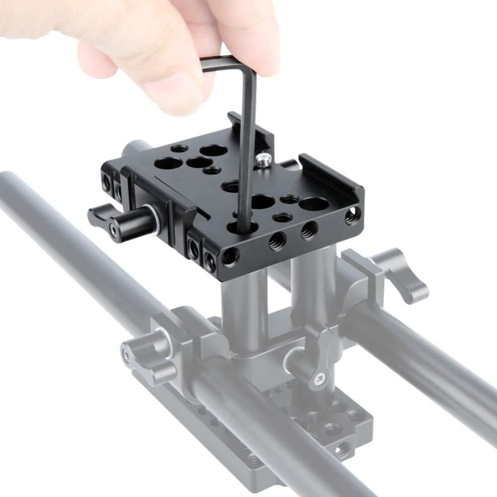 Plaque de fixation rapide NICEYRIG pour trépied de caméra Manfrotto plaque de base pour Rail Manfrotto DSLR Plate-forme de Cage de caméra à vis 1/4 "3/8"