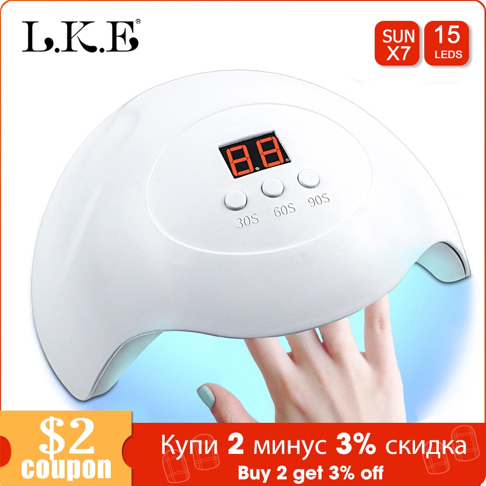 LKE-lámpara UV de 36W para uñas, lámpara led para uñas con pantalla Digital portátil, secador de uñas, 3 modos de sincronización, herramientas de arte de uñas