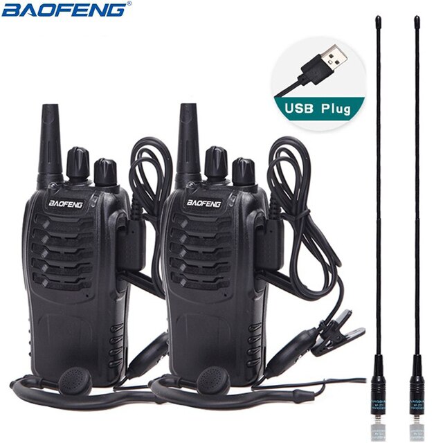 1 Of 2 Stuks Baofeng BF-888S Walkie Talkie 5W Two-Way Radio Draagbare Cb Radio Uhf 400-470Mhz 16CH Comunicador Zender Transceiv: usb add 771 anten