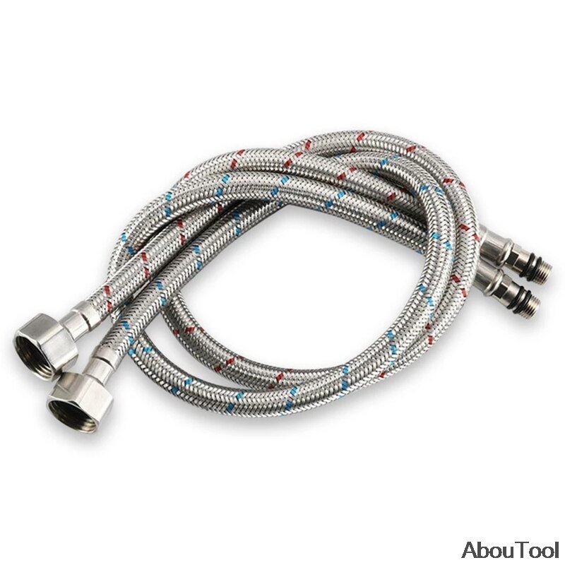 Shower Hose Pipe Water Inlet Hose For Bath Stainless Steel Bathroom Accessories Water Heater Connection Cold Mixer Pipe G1/2