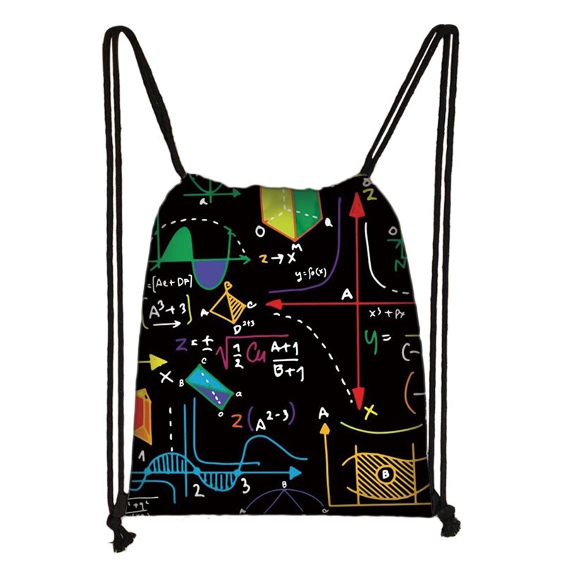 Interest Math Physics Formula Print Bundle Pocket Women Softback Mathematical Formula Girl Boy Storage Bag Fort Travel Bookbags: skdmath02