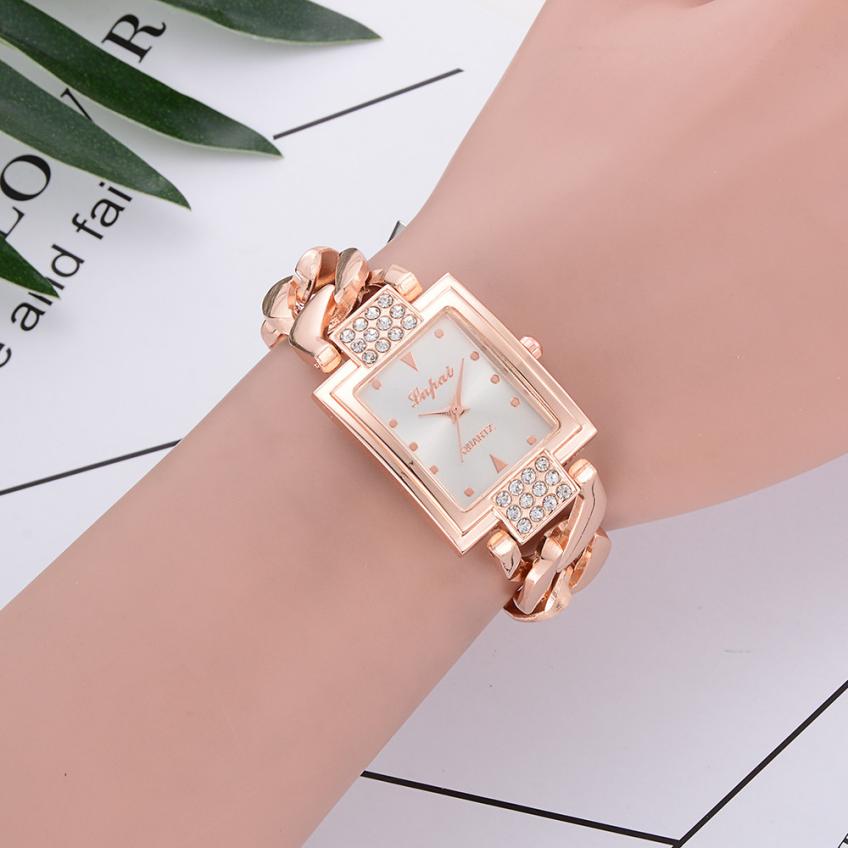 Lvpai Brand Rose Gold Women Luxury Watches Girls Quartz Watch Bracelet Watch Ladies Crystal Round relogio feminino #D