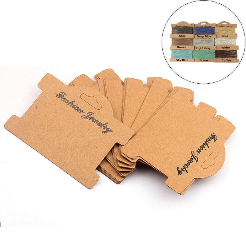 10pcs/lot Retro Brown Necklace Card Jewelry Bracelet Necklace Display Earring Favor Marking Garment Prices Label Tags