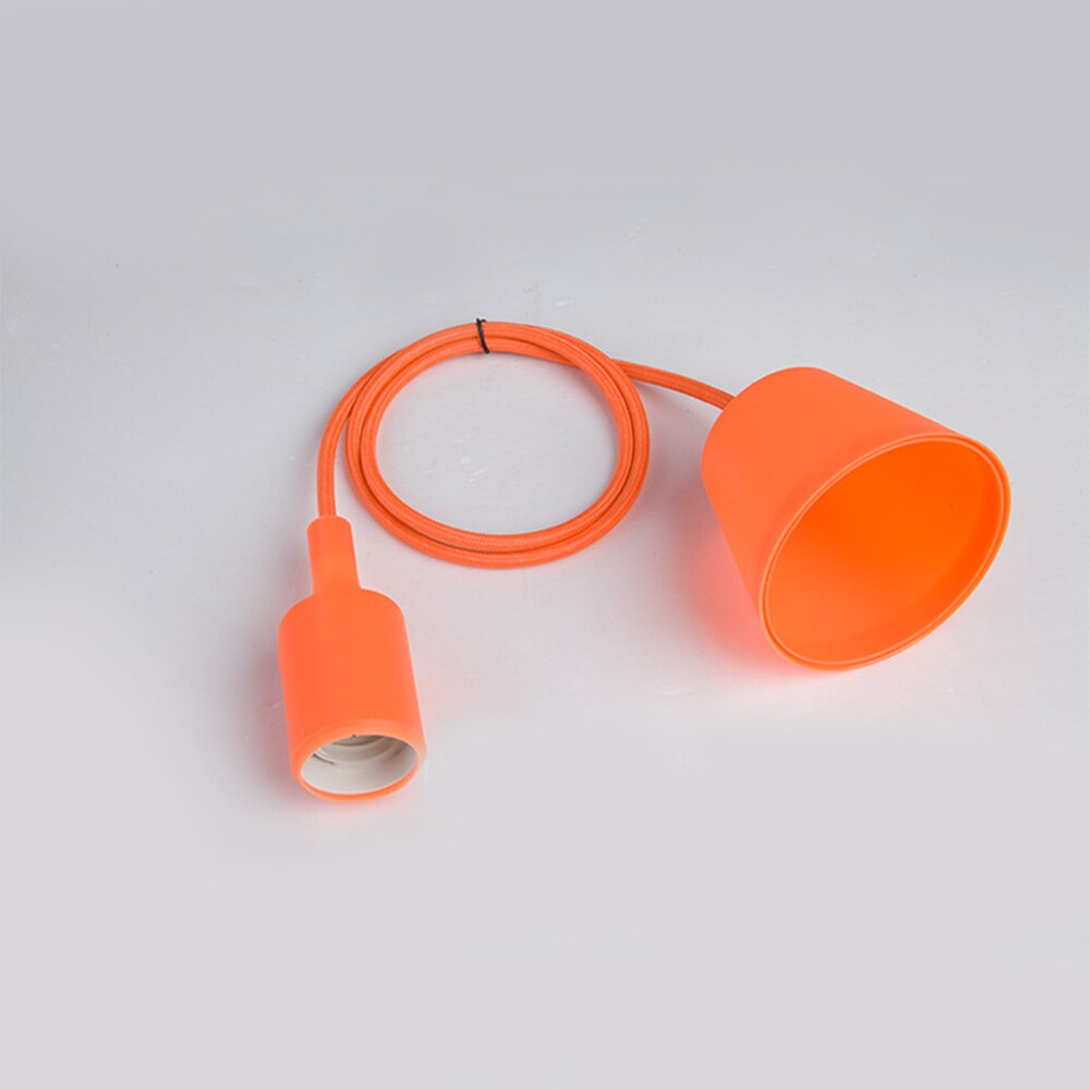 E27 Hängen Lampe Basis Birne Halfter DIY Buchse Bunte Silikon Linie Kronleuchter Beleuchtung Punkt Gummi Decke Leuchte Hause: Orange