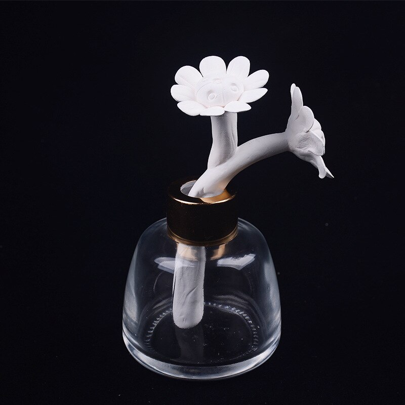 1pcs Aromatherapy Ceramic Flower for Reed Diffuser, Home Fragrance and Essential Oil Home Decoration Ceramic Accessaries: Army Green