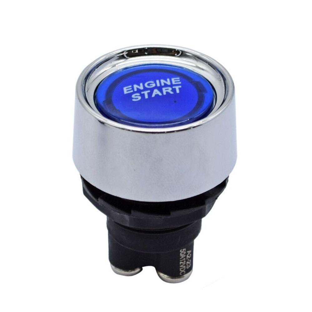 12V/24V 50A Car Engine Start Push Button Keyless Start Button Ignition Starter Car Engine Start Button Auto Accessories Red/Blue