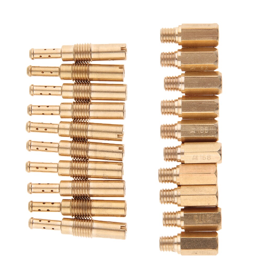 20 Pcs Solid Carburetor Main/Slow Pilot Jet Needle Set For PWK PE Keihin OKO CVK Carb Copper