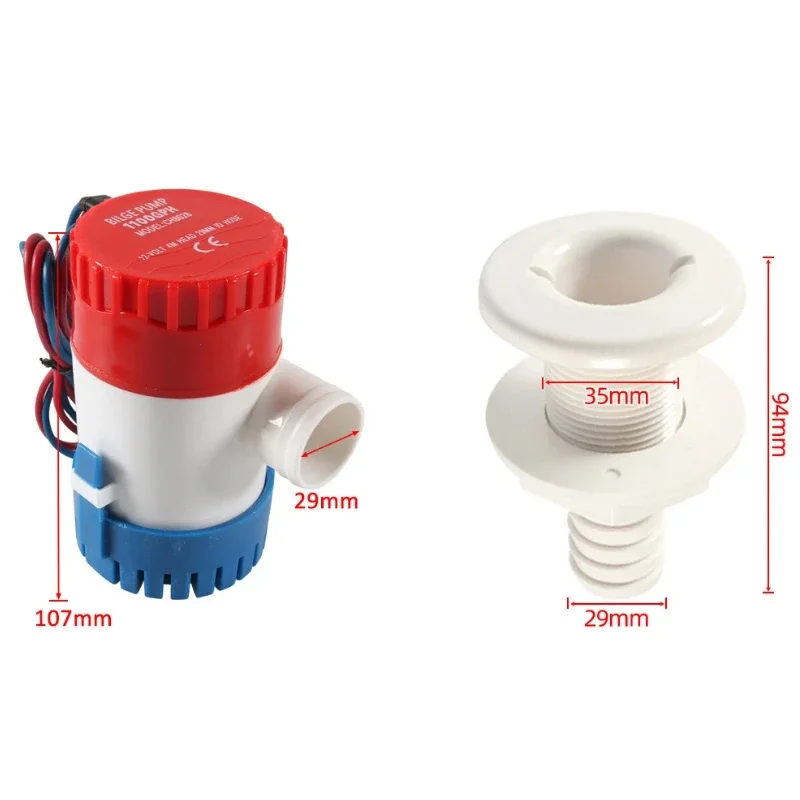 Lensepumpe dreneringssett 12v 24v 750 gph 1100 gph vannpumpe brukt i båt sjøfly bobiler husbåt vann nedsenkbar vannpumpe