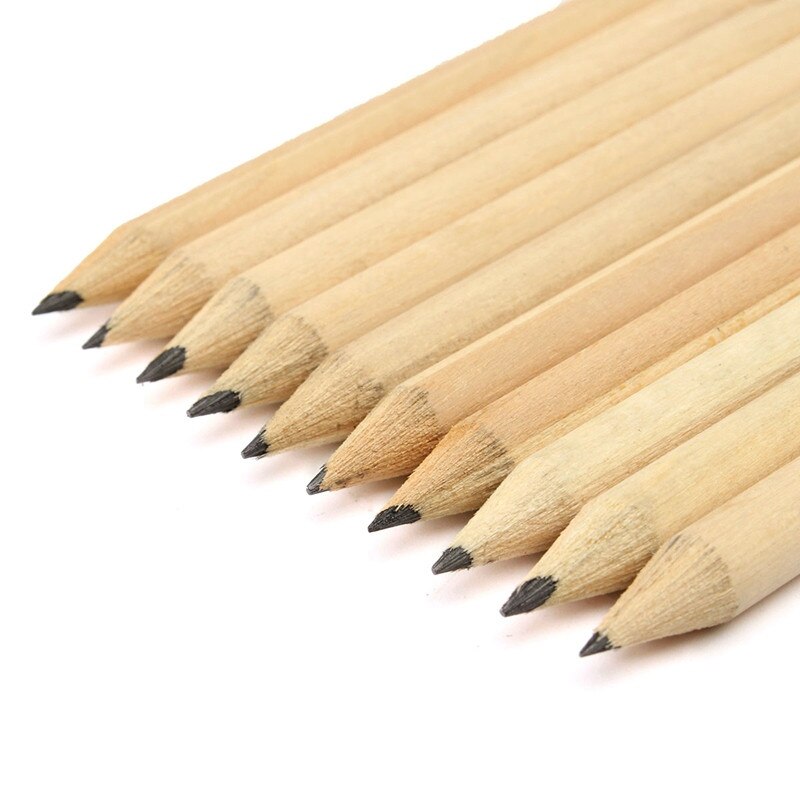 100Pcs/lot Wood HB Short Pencil 8.6cm Eco-friendly Mechanical Graphite Mini Pencil for Kids Office School Stationery Supplies