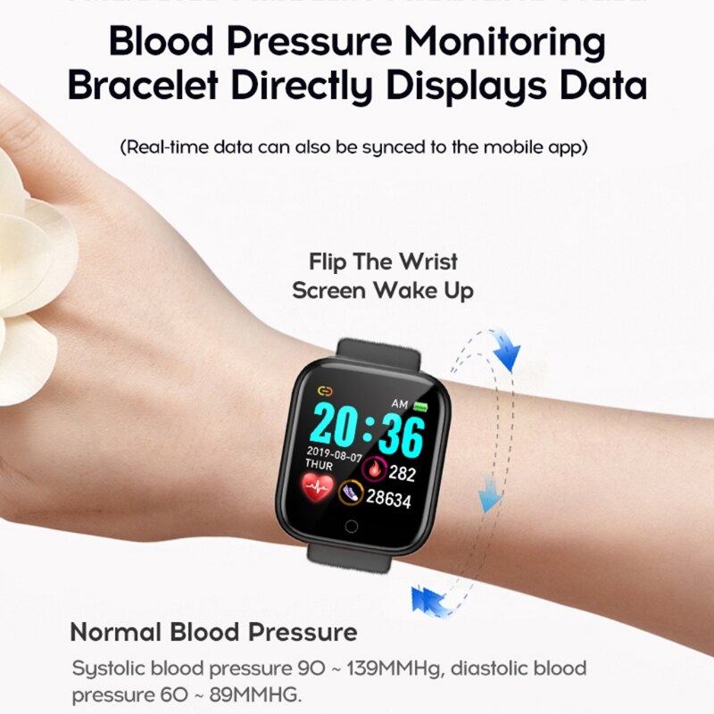 Y68 Smart Watch Women Men Sport Bluetooth Smart Band Heart Rate Monitor Blood Pressure Fitness Tracker Bracelet