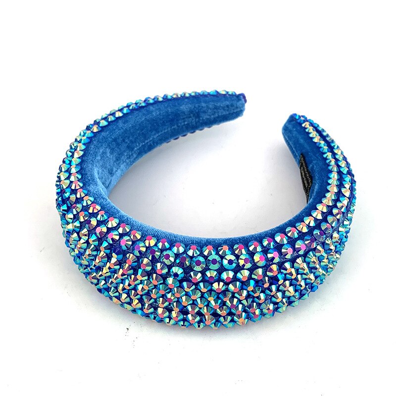 Headwear barroco bandana simulação cheia diamante bandana borda larga strass acessórios para o cabelo: 3 hulan