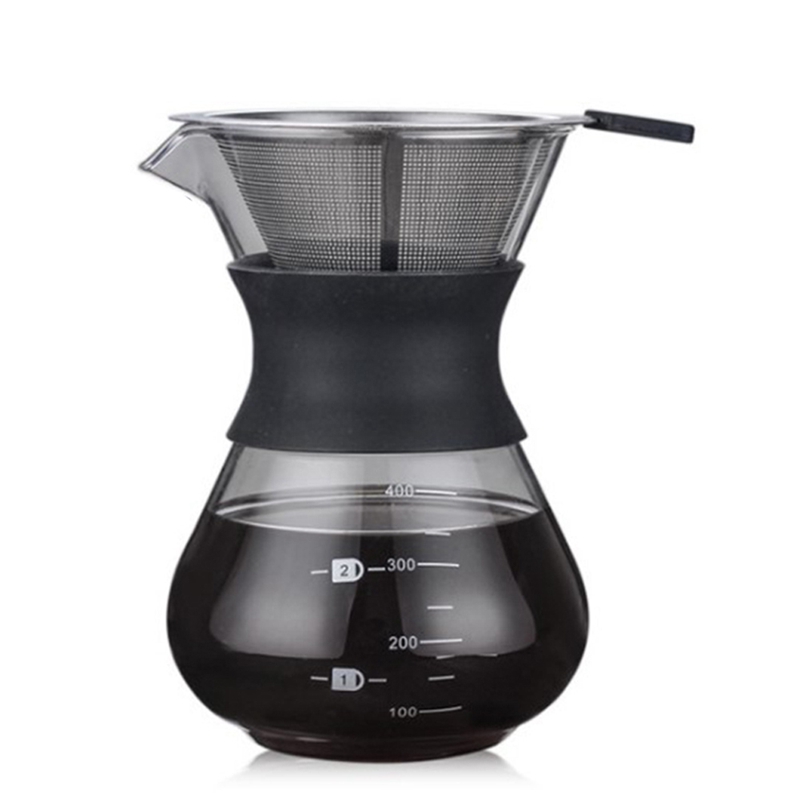 200Ml Giet Over Koffiezetapparaat Filter Druppelaar Glas Container Koffie Percolators Rvs Koffie Filter