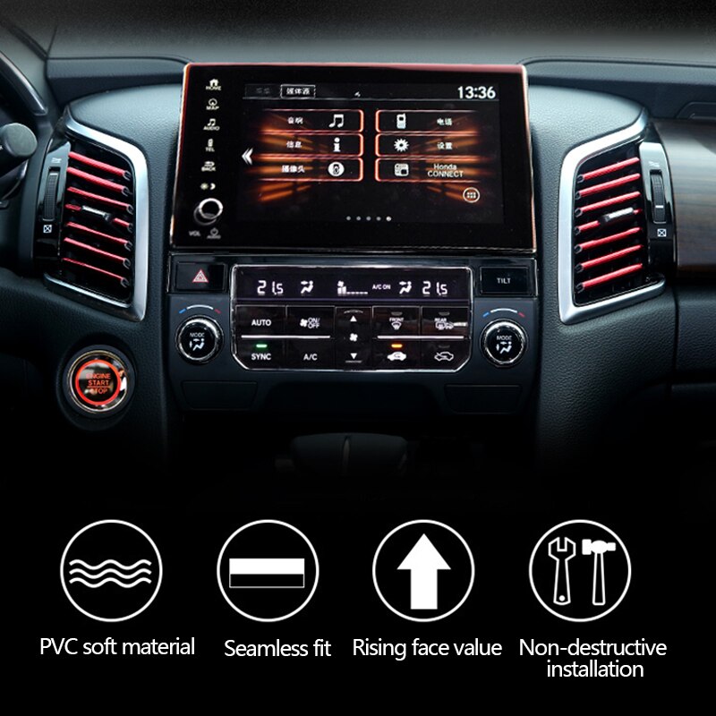 10 Uds molduras decorativas de coche, tira embellecedora de salida de aire, rejillas de ventilación de coche, borde embellecedor de coches, cintas de decoración, accesorios de coche cromados