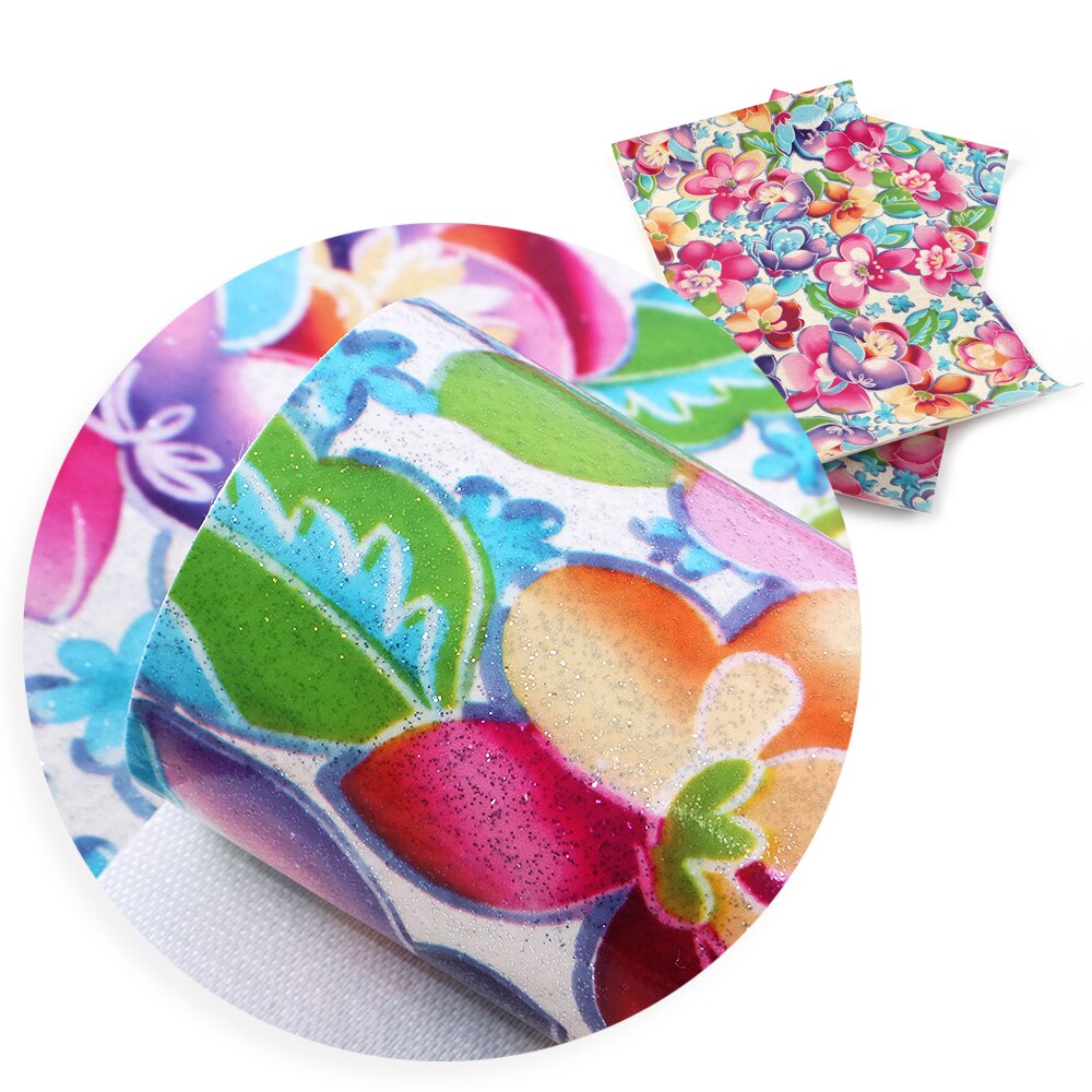 20*34cm Flower Patterns Printed Synthetic Leather,DIY Handmade Materials For Making Crafts,1Yc5629: 1076646004