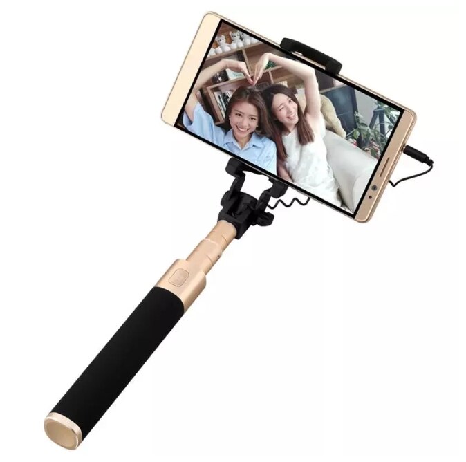 Oryginalny Huawei Selfie Stick Monopod przewodowy Selfi samoprzylepna wysuwana ręczna migawka dla androida ISO Huawei AF11
