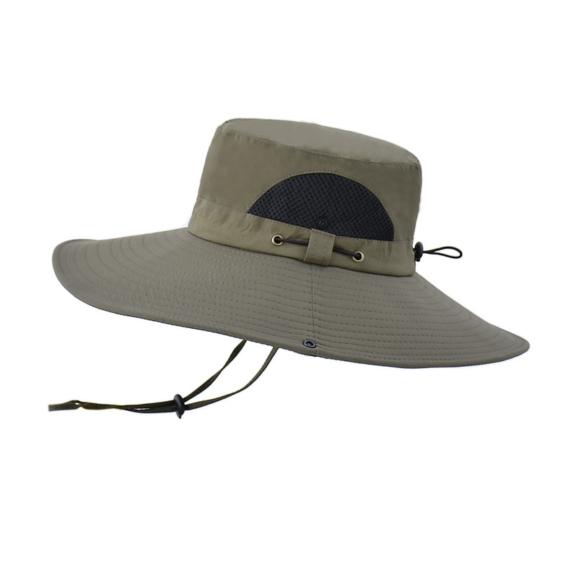 Fiskarmössa sommar stor brätte hatt män kvinnor bucket hat manlig utomhus andningsbar vattentät solskydd fiskehattar resor: Grön