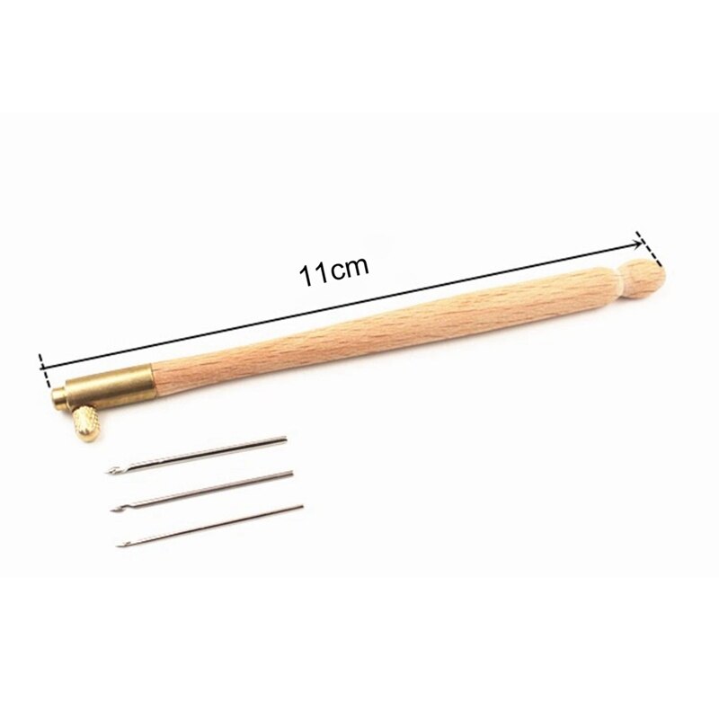 household Crochet Hook With Solid Wood Handle Household Crochet Hook For Embroidery with solid wood handle: Default Title