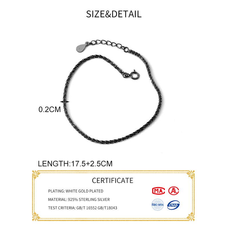 Inzat pulseira em prata esterlina 925 real, pulseira minimalista para mulheres, festa, boêmia, joias finas, acessórios para presente, hip-hop