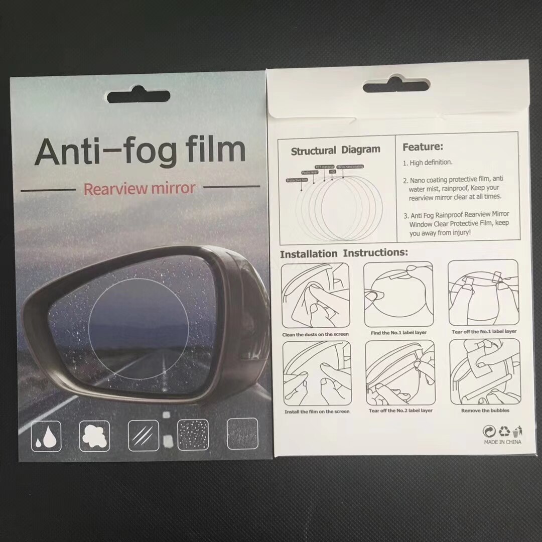 2 stk anti tåge film regntæt film bil bakreview spejl regn film rund oval folie klistermærke gennemsigtig film bil tilbehør