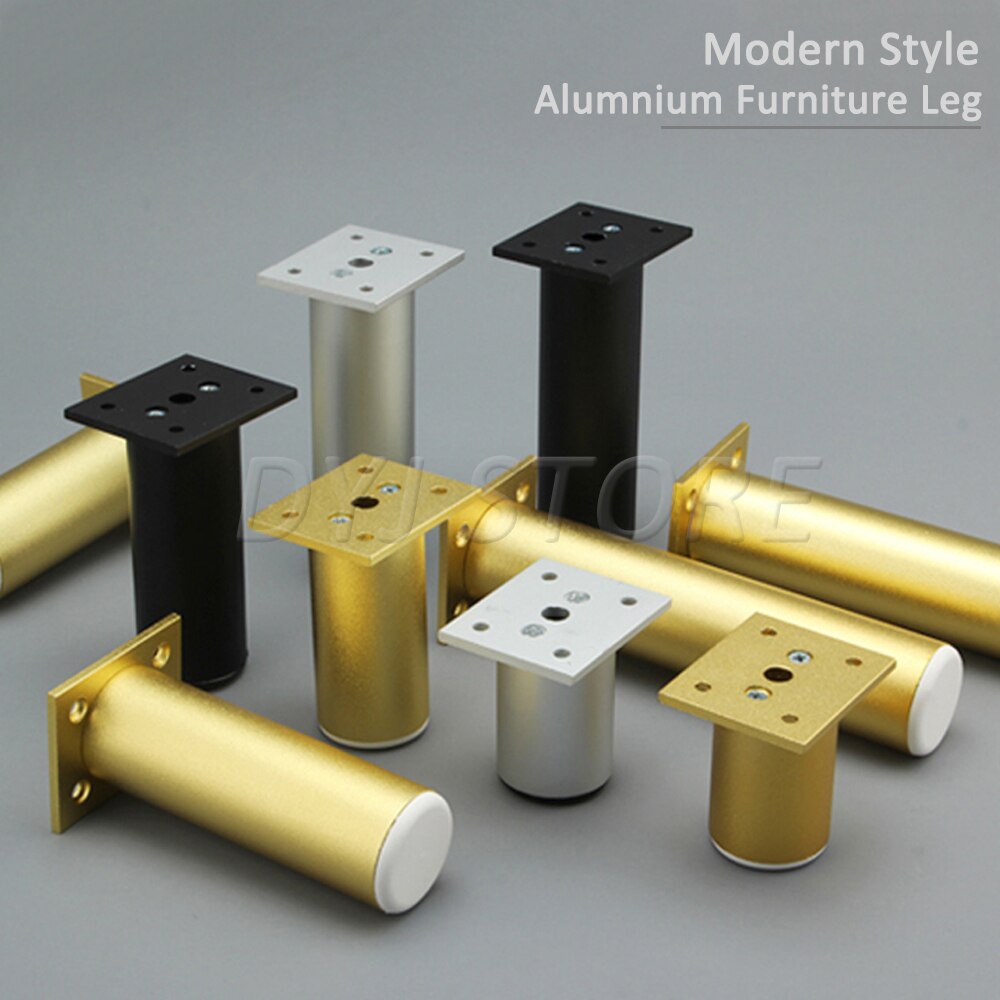 Pieds de meubles modernes en aluminium, 80-300mm, 2/4 pièces, réglables, couleur or, pour canapé, meuble TV, commode, lits