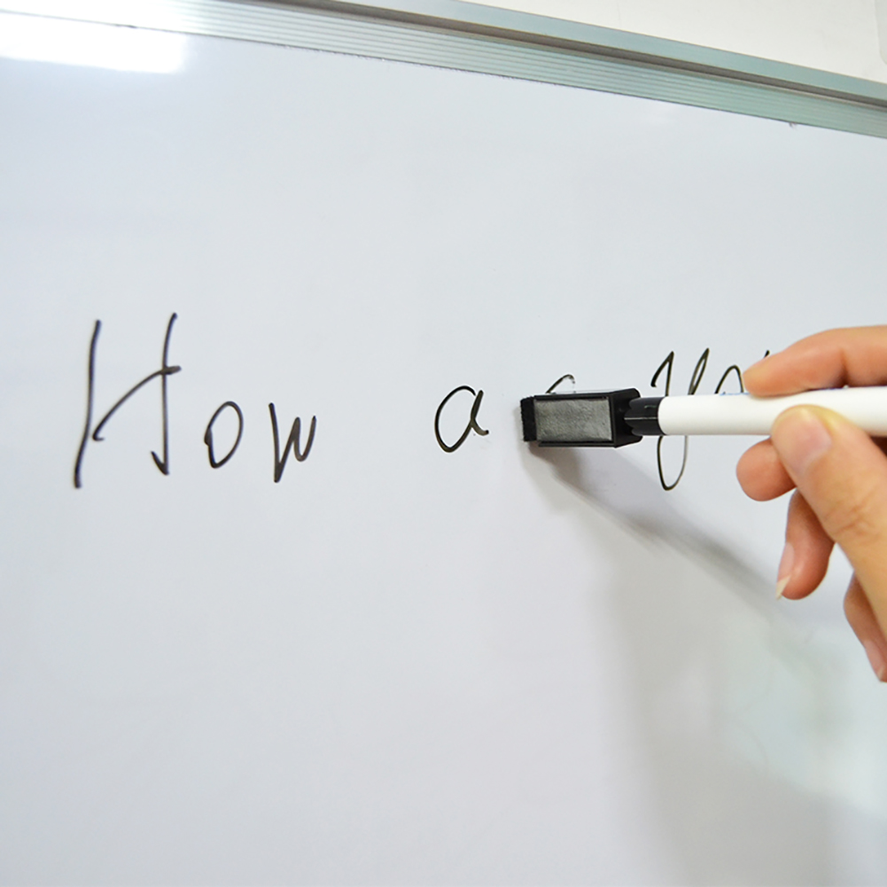50Pcs/lot Magnetic Whiteboard Pen Erasable Dry White Board Markers Magnet Built In Eraser Office School Supplies